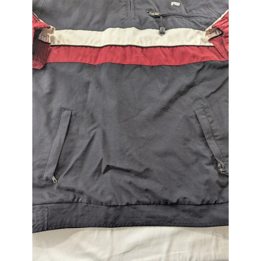 Rusty Surfboards Windbreaker Jacket Mens M Medium Black 1/4 Zip Hooded 00s Y2K